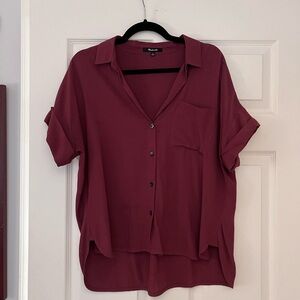 Madewell Daily Drapey Blouse - Burgandy/Small